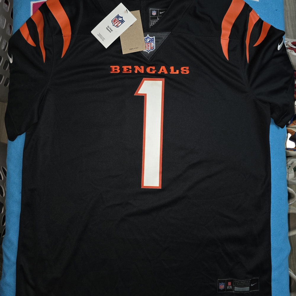 NWT Nike NFL Cincinnati Bengals Chase #1 Black Jersey Size L